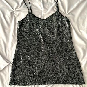 Express sequin tank top